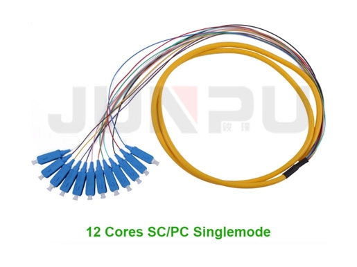 12 nuclee SC PC 900um Cablu de pornire cu ventilator pentru fibră optică tip Bundle