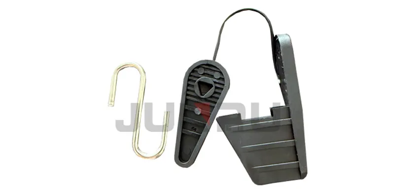 Clema pentru cablu fibră optică, tip cârlig S, pentru cablu de coborâre, aplicabilă pentru diametrul cablului 2*5/3-4mm.